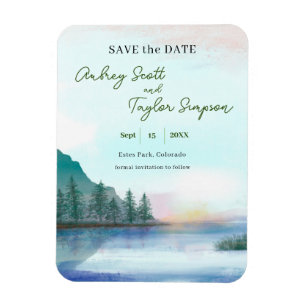 Flexible Woodland Wedding Save the Date Magnet