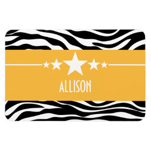 Flexible Yellow Sassy Star Zebra Premium Magnet