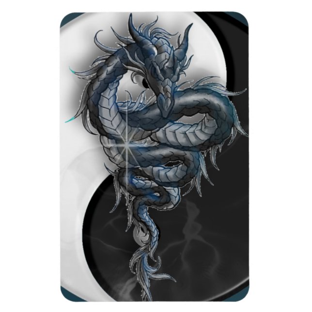 Flexible Yin Yang Chinese Dragon Premium Magnet (Vertical)
