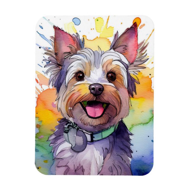 Flexible Yorkshire Terrier Dog Photo Magnet (Vertical)