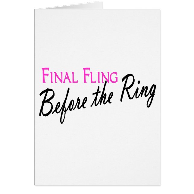 Fling final avant l'anneau (Devant)
