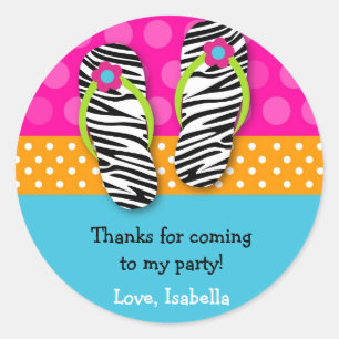 Flip Flop Anniversaire Fête Favoriser Stickers Éti