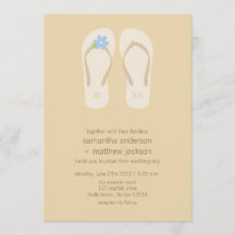 Flip Flop Beach Wedding Invitations -Flower Bleu