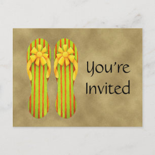 Flip Flop Citrus Invitation Carte postale