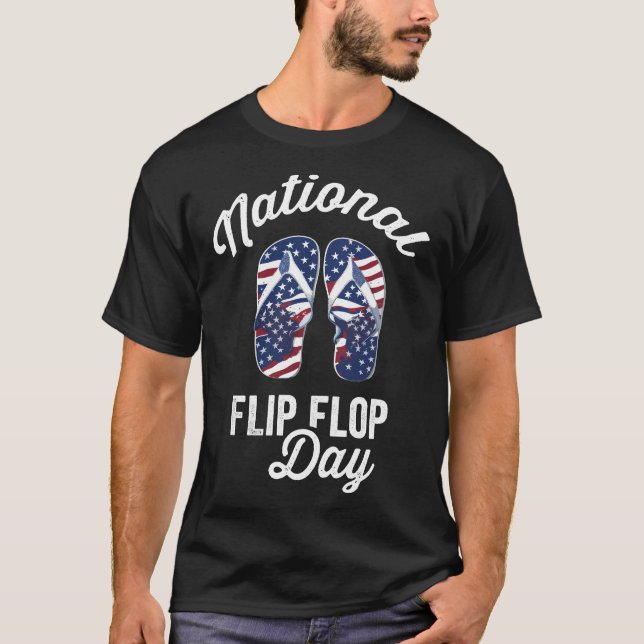 Flip Flop Day Patriotic T-Shirt (Devant)