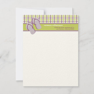 Flip Flops Cartes de notes plats personnalisées (c