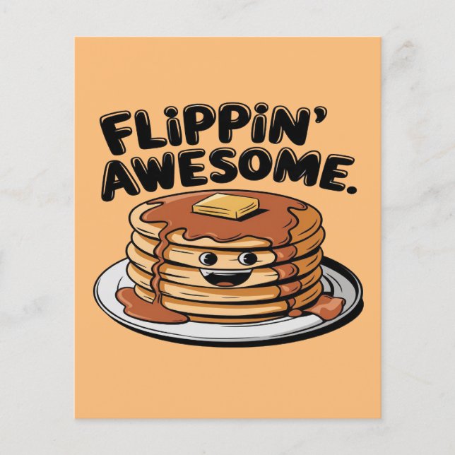 Flippin' Awesome Pancake Stack Drôle Petit Déjeune (Devant)