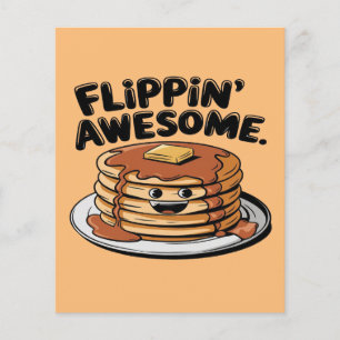 Flippin' Awesome Pancake Stack Drôle Petit Déjeune