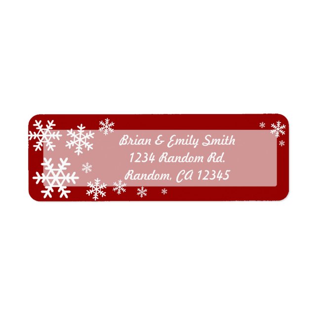 Flocon blanc rouge Noël retour étiquettes (Devant)