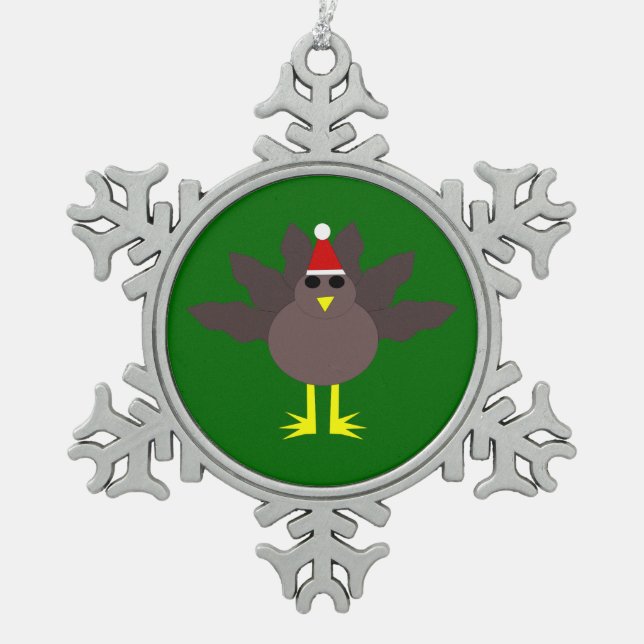 Flocon De Neige adorable Noël Turquie Ornement (Devant)