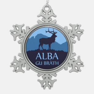 Flocon De Neige Alba Gu Brath Snowflake Pewer Noël Ornement