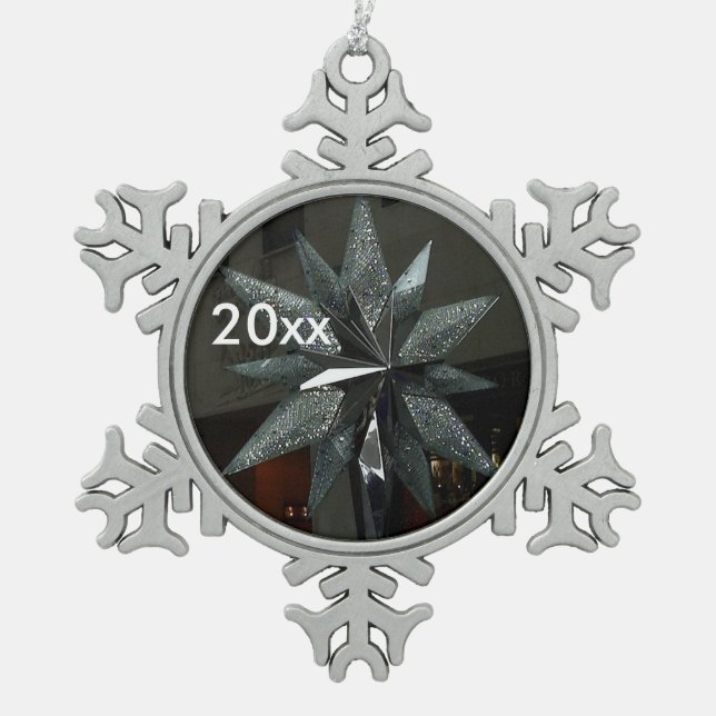 Flocon De Neige Argent cristal Star Snowflake Ornement (Devant)