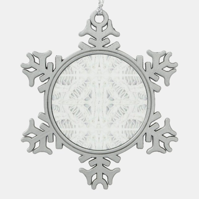 Flocon De Neige BATTENBURG LACE Pewer Snowflake Ornement (Devant)