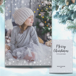 Flocon de neige blanc moderne Photo Joyeux Noël