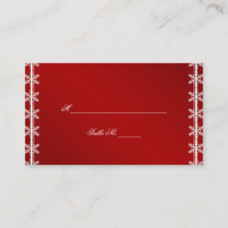 Flocon de neige blanc rouge Mariage d'hiver Cartes
