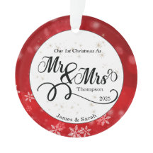 Flocon de neige blanc rouge Premier Noël Nouveau