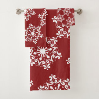 Flocon De Neige Blanc Sur Le Rouge De Crison