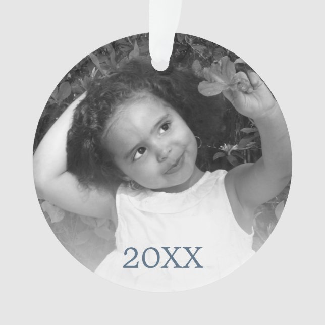 Flocon de neige bleu rustique moderne Année Votre  (devant)