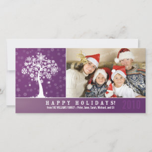 Flocon de neige - Carte de vacances famille Arbre 