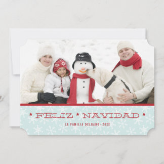 Flocon de neige | Carte photo de vacances espagnol