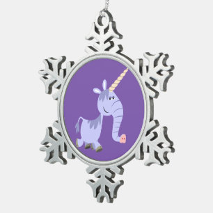 Flocon De Neige Carton inhabituel Unicorn Ornement d'égout