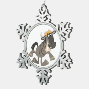 Flocon De Neige Cartoon Tap Dancing Wildebeest Pewest Ornement