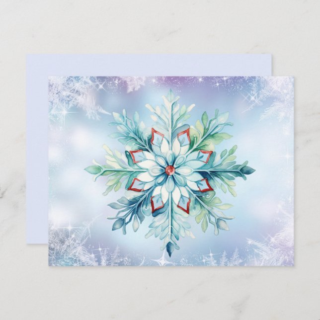 Flocon de neige couleur de Noël (Devant / Derrière)