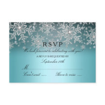 Flocon de Neige Cristal Bleu Réponse RSVP Hiver