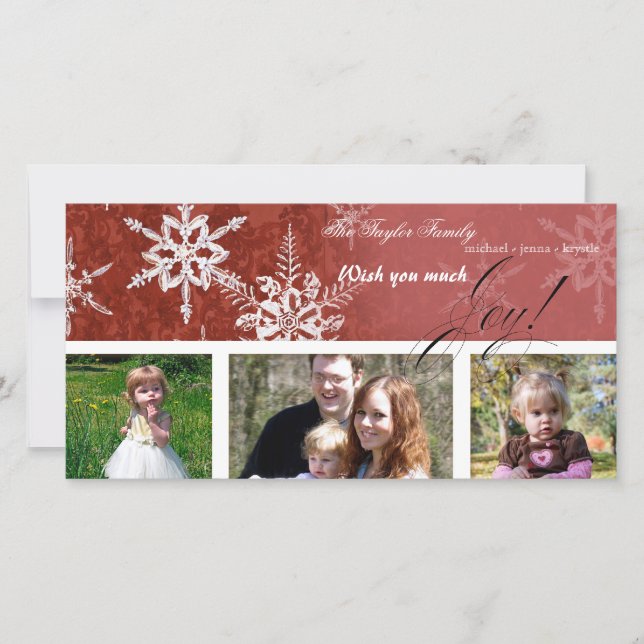 Flocon de neige Damask de Noël - Carte (Devant)