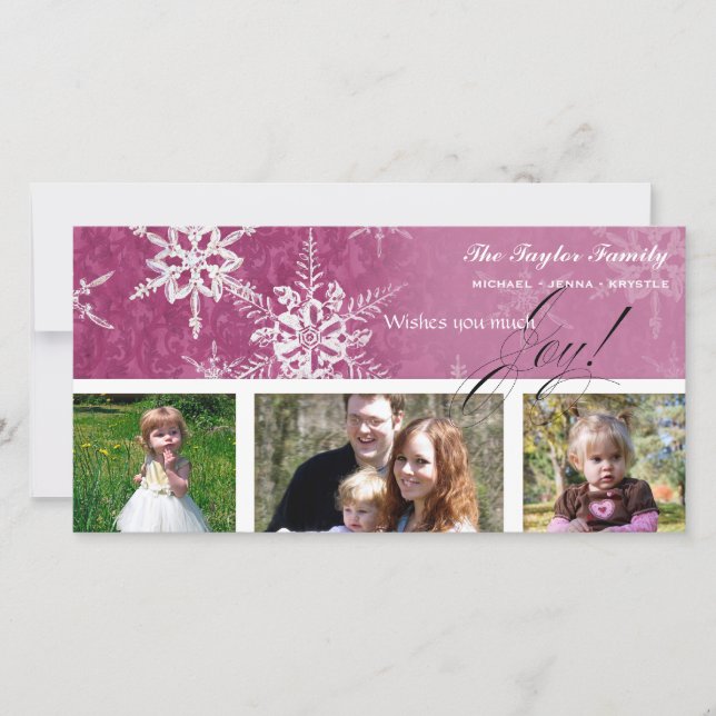 Flocon de neige Damask de Noël - Carte (Devant)