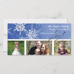 Flocon de neige Damask de Noël - Carte bleue royal