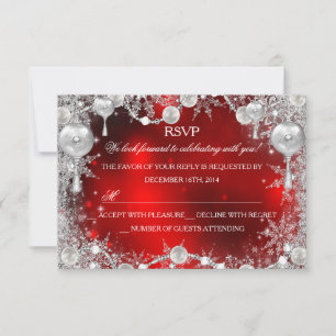 Flocon de neige de cristal rouge Noël RSVP