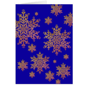 Flocon de neige de cuivre recouvert sur le bleu de