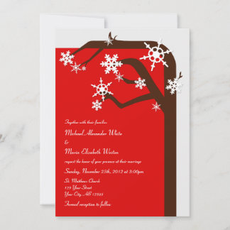 Flocon de neige de l'arbre d'hiver Invitations mar