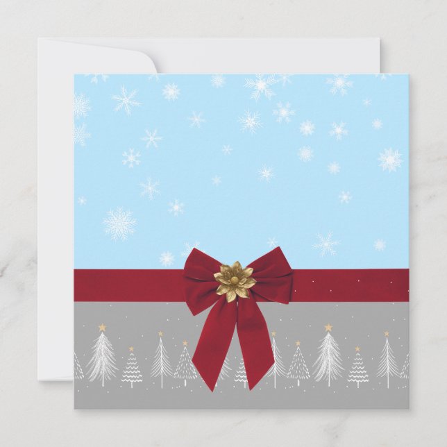 Flocon de neige de Noël bleu gris rouge (Devant)