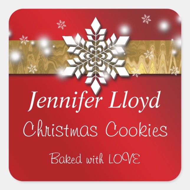 Flocon de neige de Noël, Huile d'or, Stickers de v (Devant)