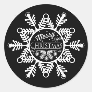 Flocon de neige de Noël   Stickers Vacances Noir