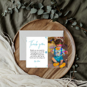 Flocon de neige d'hiver Carte de remerciements pho