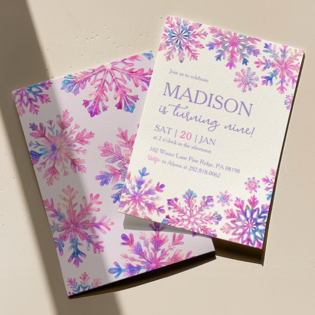 Flocon de neige d'hiver Invitation d'anniversaire (Créateur téléchargé)