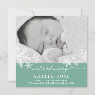 Flocon de neige doux Faire-part bébé