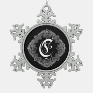 Flocon De Neige Élégant Goth Initial C Snowflake Ornement