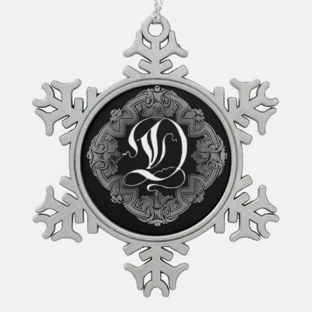 Flocon De Neige Élégant Goth Initial D Snowflake Ornement (Devant)