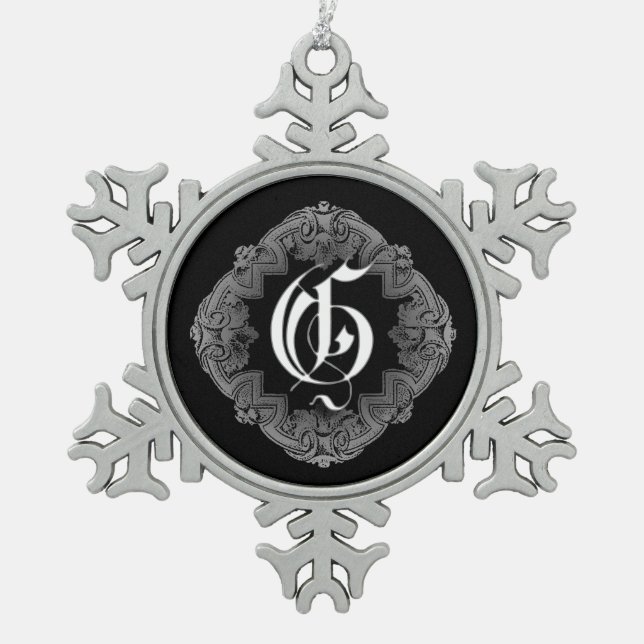 Flocon De Neige Élégant Goth initial G Snowflake Ornement (Devant)
