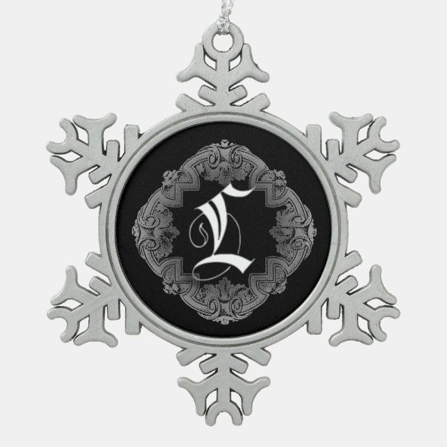 Flocon De Neige Élégant Goth Initial L Snowflake Ornement (Devant)