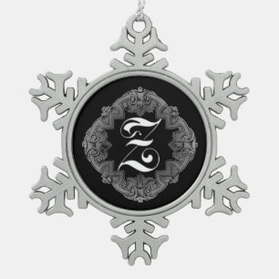 Flocon De Neige Élégant Goth Initial Z Snowflake Ornement