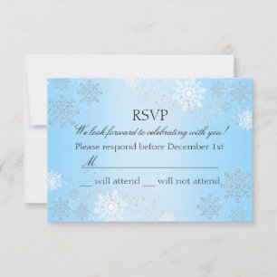 Flocon de neige en cristal bleu RSVP pour la magie