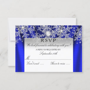 Flocon de neige en soie bleu hiver RSVP