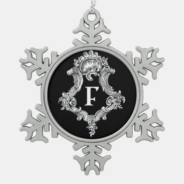 Flocon De Neige F Monogramme Ornement initial (Devant)