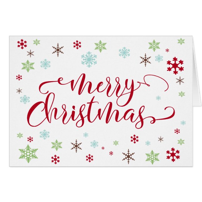Flocon de neige fantaisie, texte de Joyeux Noël en (Devant horizontal)