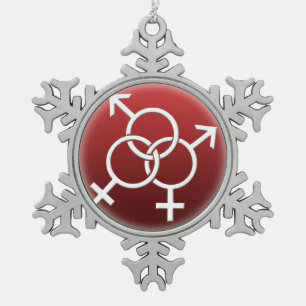 Flocon De Neige GBLT Pride Ornement Personnalisé Gay Love Cadfts
